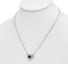 Load image into Gallery viewer, 14k WG Lab Grown Dia. SI1/SI2, G H I, Lab Created Emerald Necklace