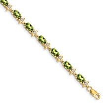 14kt Peridot Yellow Gold Tennis Bracelet