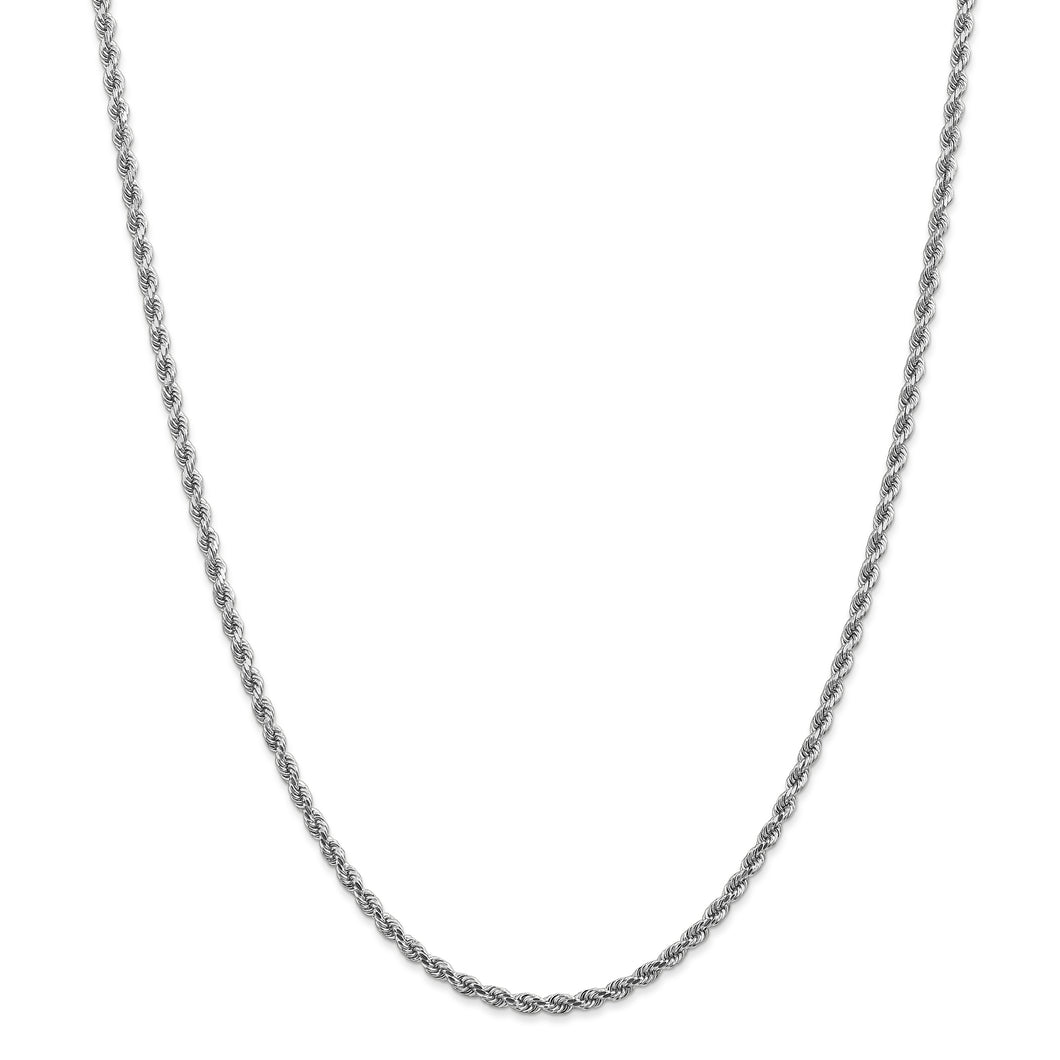 14k White Gold 2.75mm D/C Rope Chain