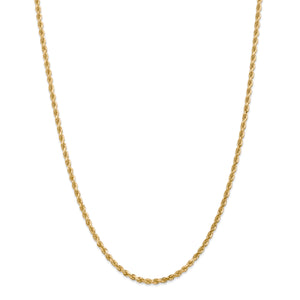 14k 3mm D/C Rope with Lobster Clasp Chain