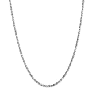 14k White Gold 3.0mm D/C Rope Chain