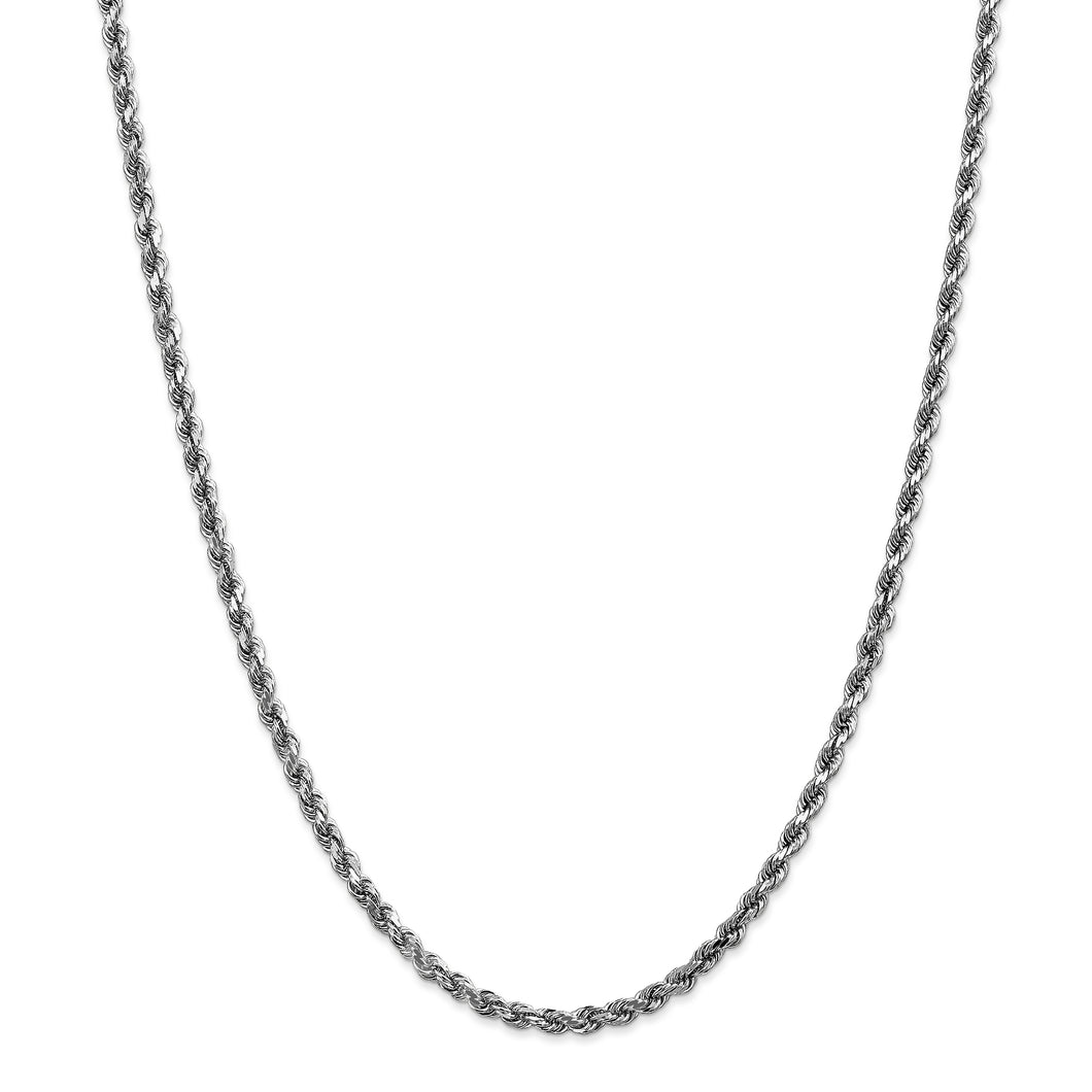 14k White Gold 3.5mm D/C Rope Chain