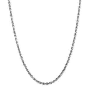14k White Gold 4mm D/C Rope Chain