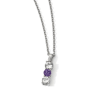 10kw Survivor Clear & Purple Swarovski Topaz Drop of Courage Necklace