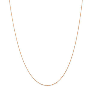 14k Rose Gold .5 mm Cable Rope Chain (CARDED)