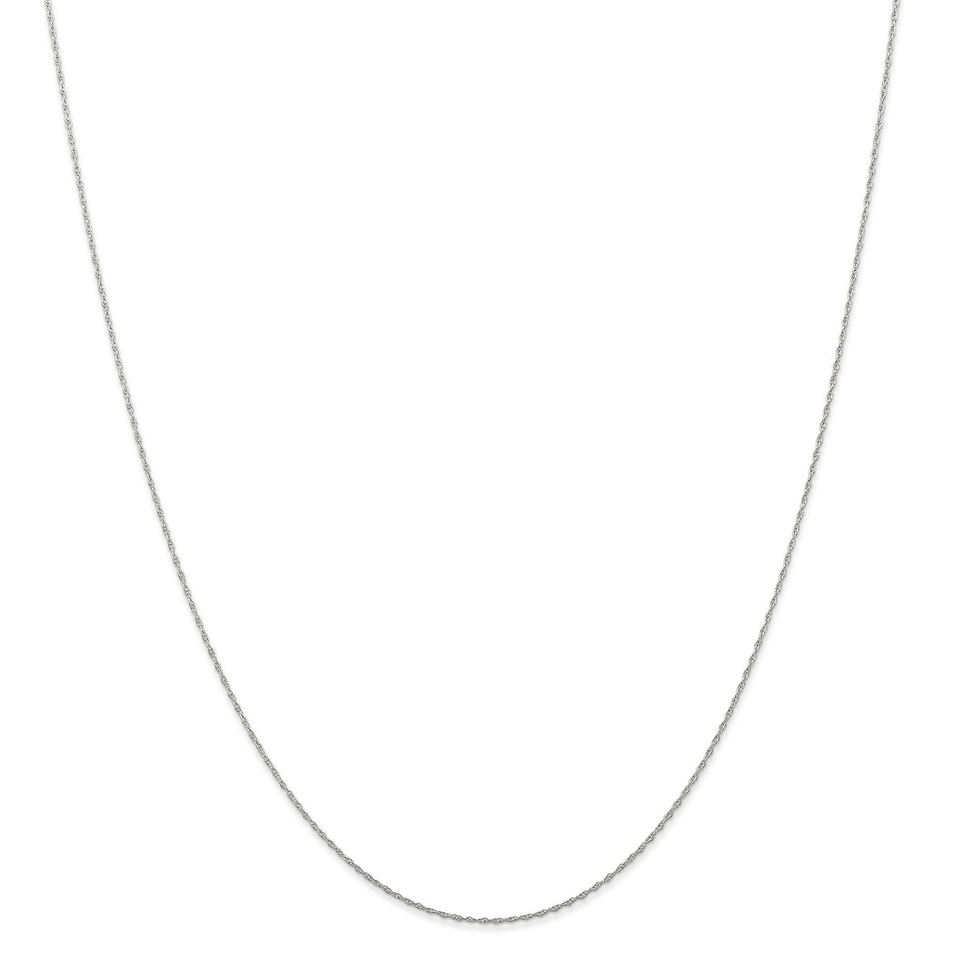 14k White Gold .5 mm (CARDED) Cable Rope Chain