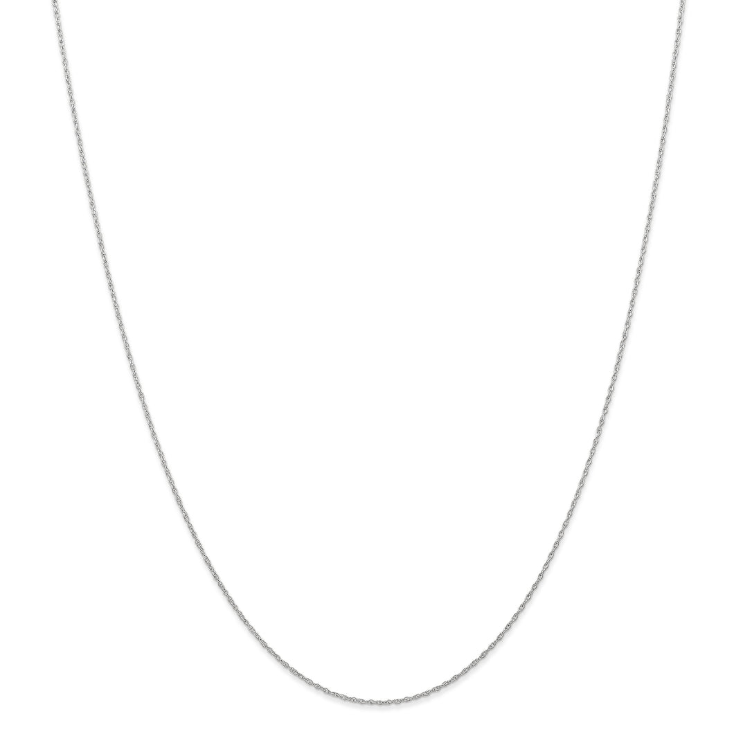 14k White Gold .6 mm Carded Cable Rope Chain