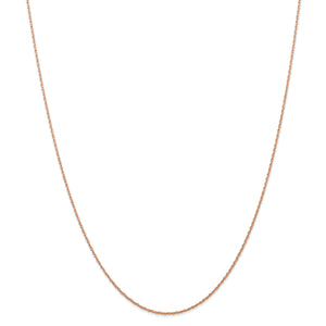 14k Rose Gold .7 mm Carded Cable Rope Chain
