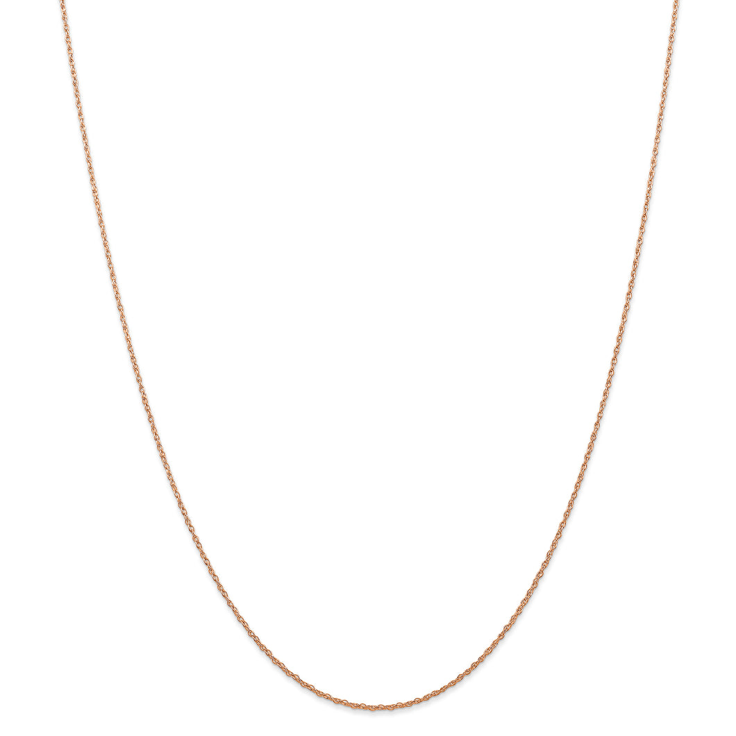 14k Rose Gold .7 mm Carded Cable Rope Chain
