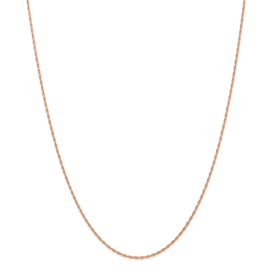 14k Rose Gold 1.15mmCarded Cable Rope Chain