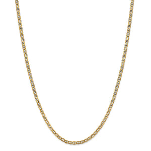 14k Yellow Gold 3.20mm Semi-Solid Anchor Chain