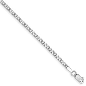 14k WG 2.5mm Semi-Solid Curb Link Chain