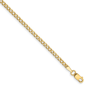 14k 2.5mm Semi-Solid Curb Link Chain