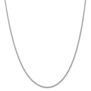 14k White Gold 2.00mm Semi-solid Wheat Chain