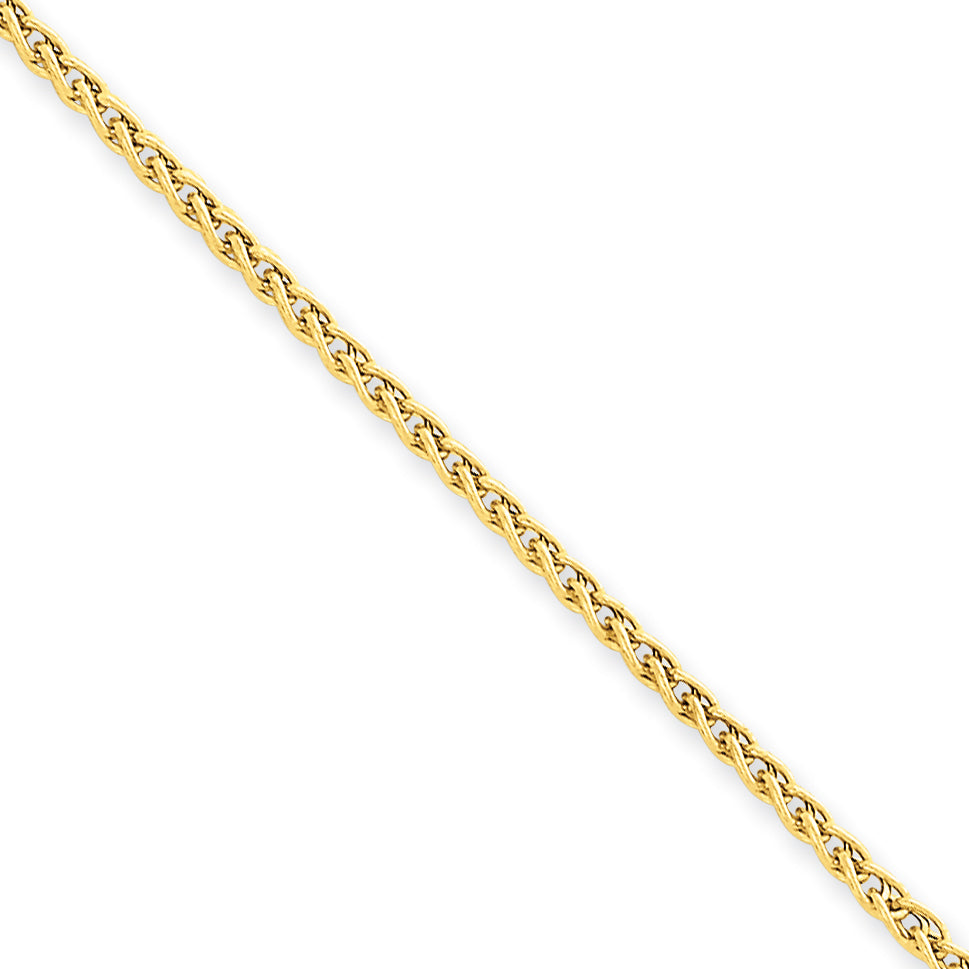 14k 2.00mm Semi-Solid Wheat Anklet