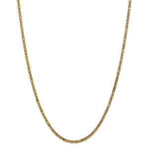 14k 2.5mm Byzantine Chain