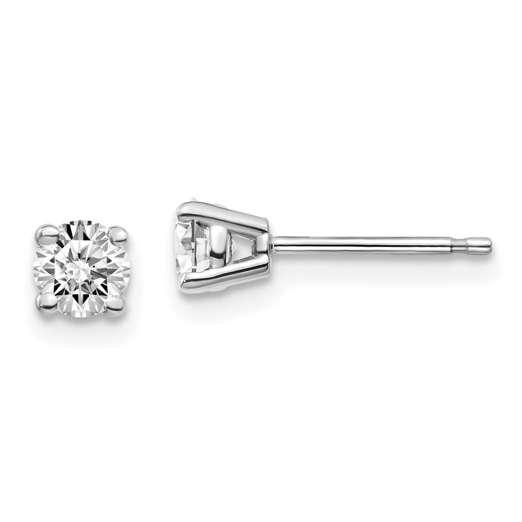 14k White Gold 1/2ctw I1 Near Colorless Lab Grown Dia 4-Prong Earring