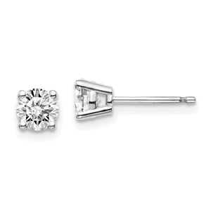 14k White Gold 3/4ctw I1 Near Colorless Lab Grown Dia 4-Prong Earring