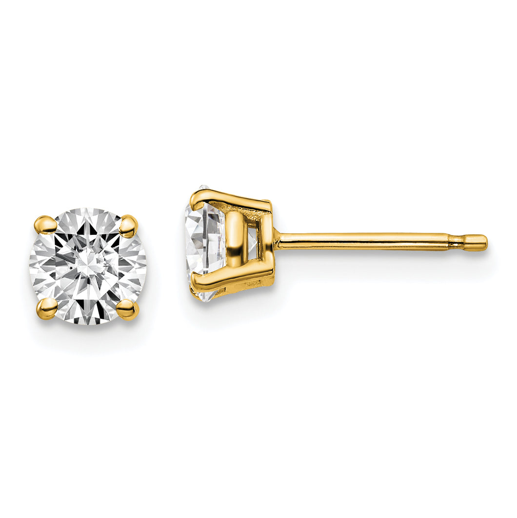 14ky 1ctw SI1/SI2, G H I, Lab Grown Diamond 4 Prong Earring