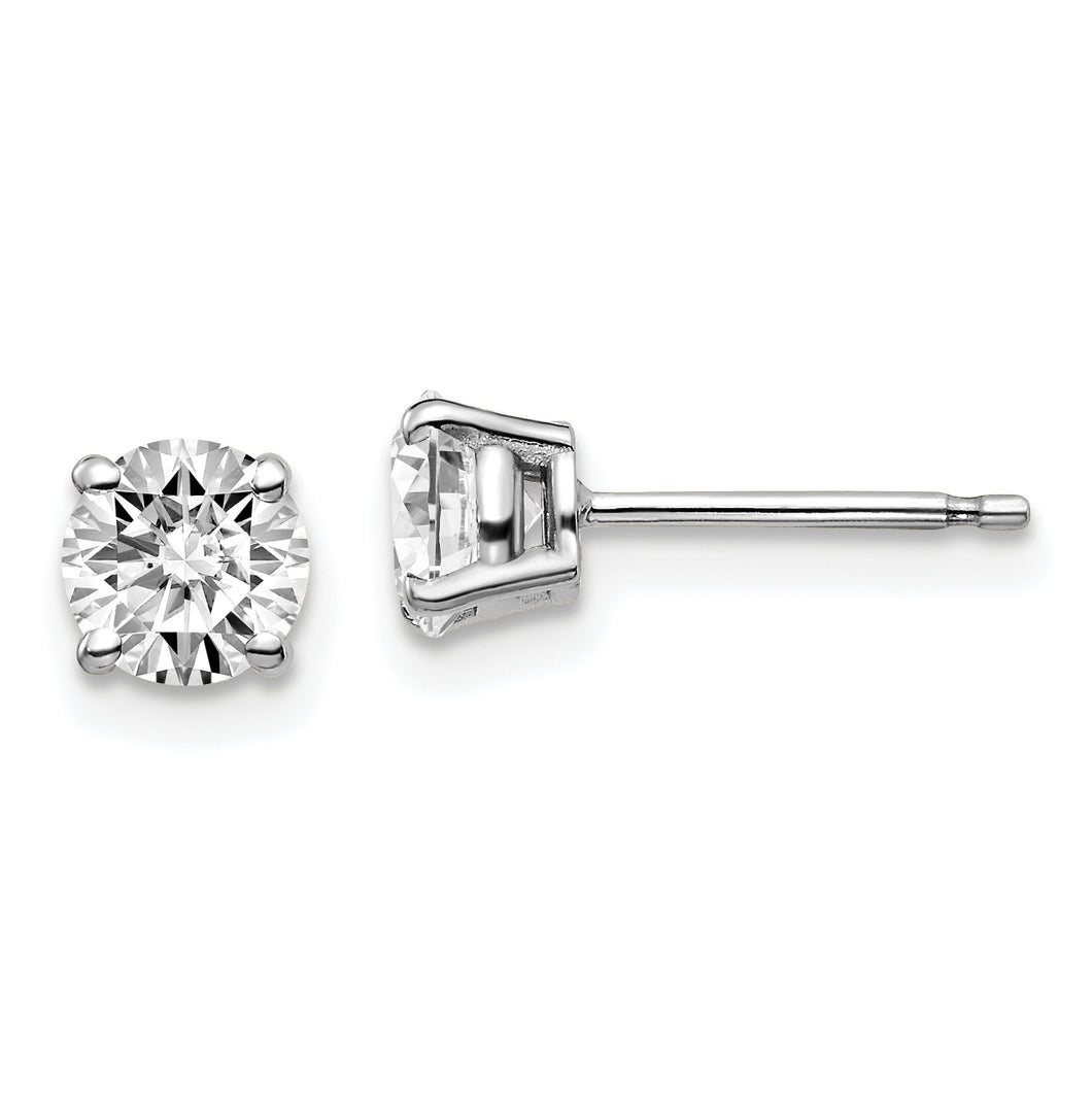 14k White Gold 1ctw I1 Near Colorless Lab Grown Dia 4-Prong Earring