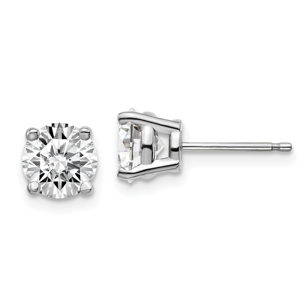 14k White Gold 2ctw I1 Near Colorless Lab Grown Dia 4-Prong Earring