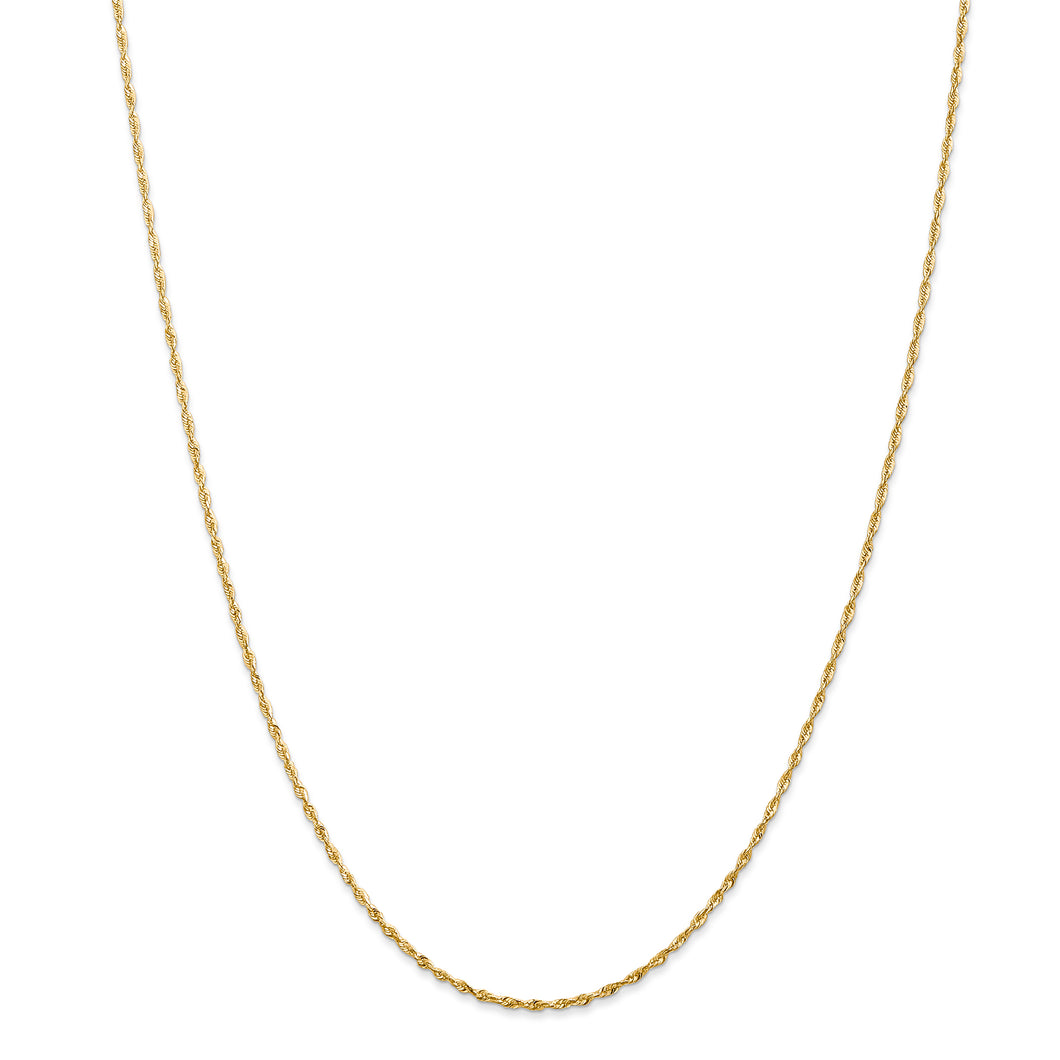 14k 1.5mm D/C Extra-Light Rope Chain