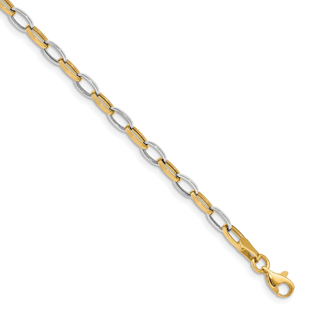 14k Two-tone Polished Open Link Bracelet