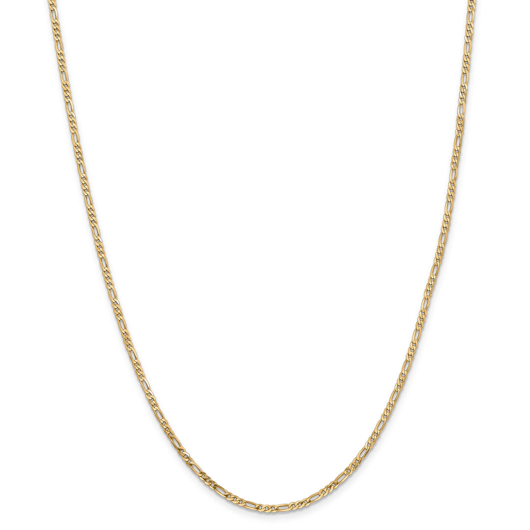 14k 2.25mm Flat Figaro Chain