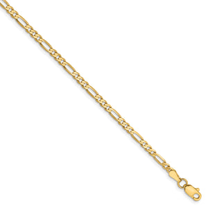 14k 2.75mm Flat Figaro Chain