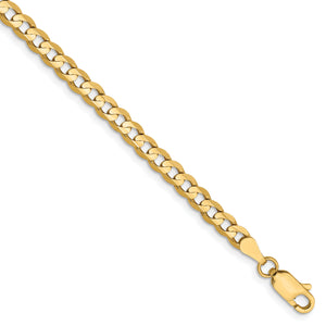 14k 3.8mm Open Concave Curb Chain