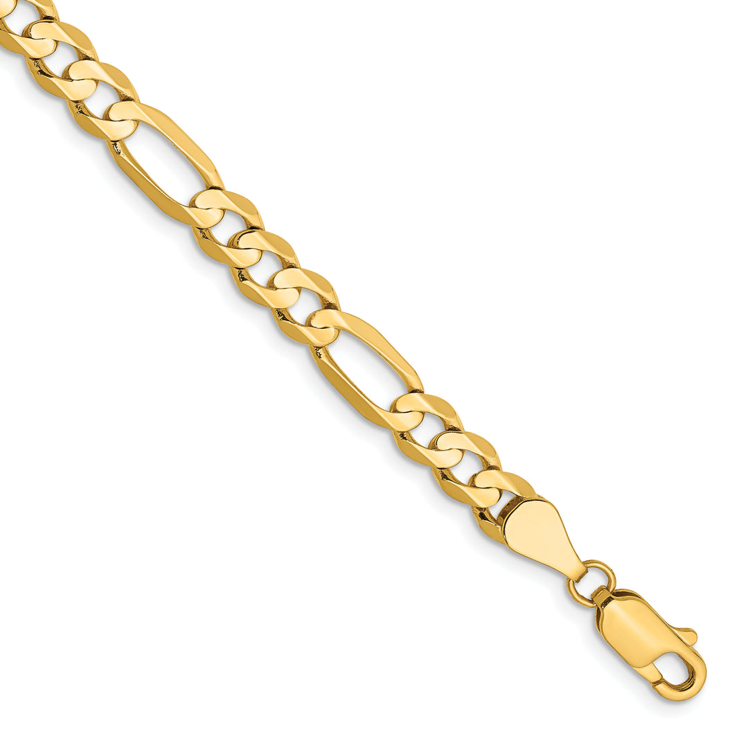 14k 5.50mm Concave Open Figaro Chain