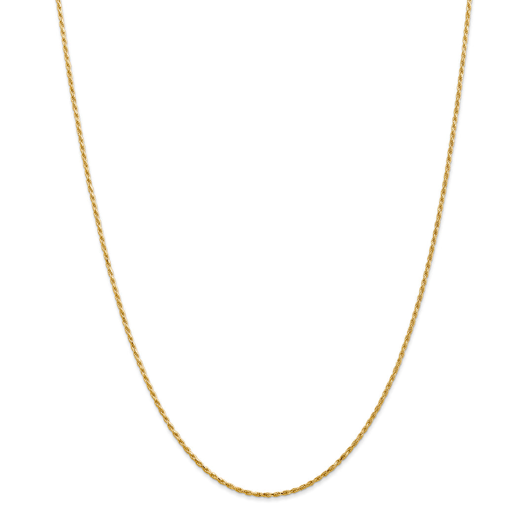 14k 1.3mm Solid D/C Machine-Made with Lobster Rope Chain