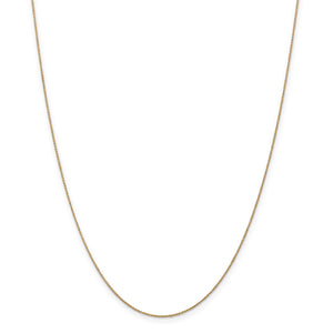 14k .75mm Solid Polished Cable Chain
