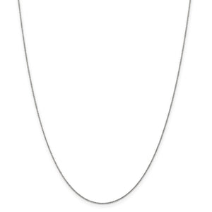 14k WG .75mm Solid Polished Cable Chain