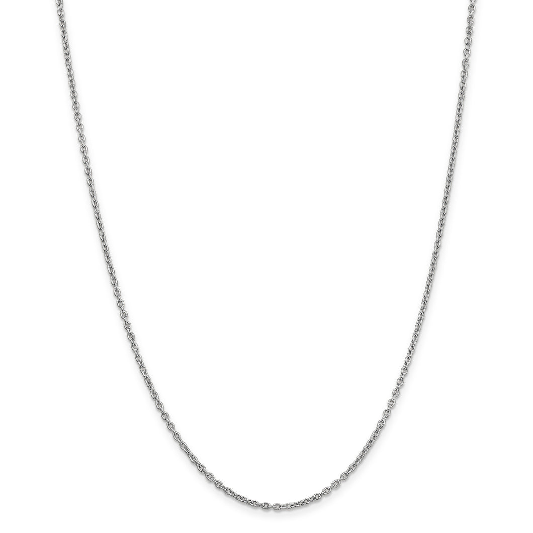 14k WG 2mm Cable Chain