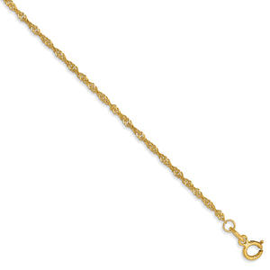 14k 1.4mm Singapore Chain Anklet