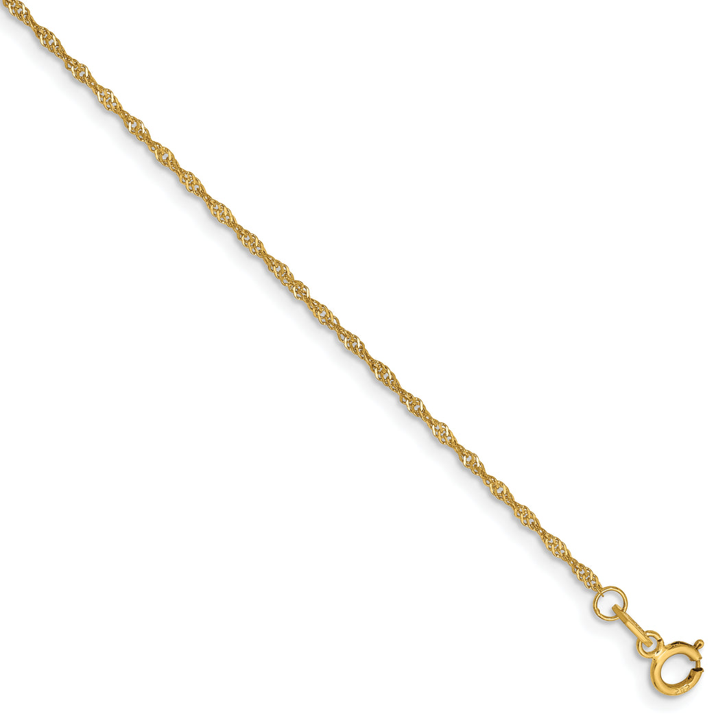 14k 1.10mm Singapore Chain