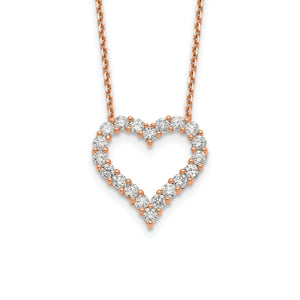 14kr True Origin Lab Grown Diamond VS/SI, D E F, Heart Pendant Necklace