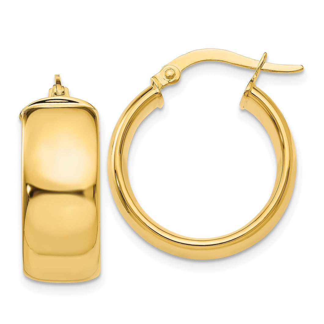 14k 7.75mm Polished Medium Hoop Earrings