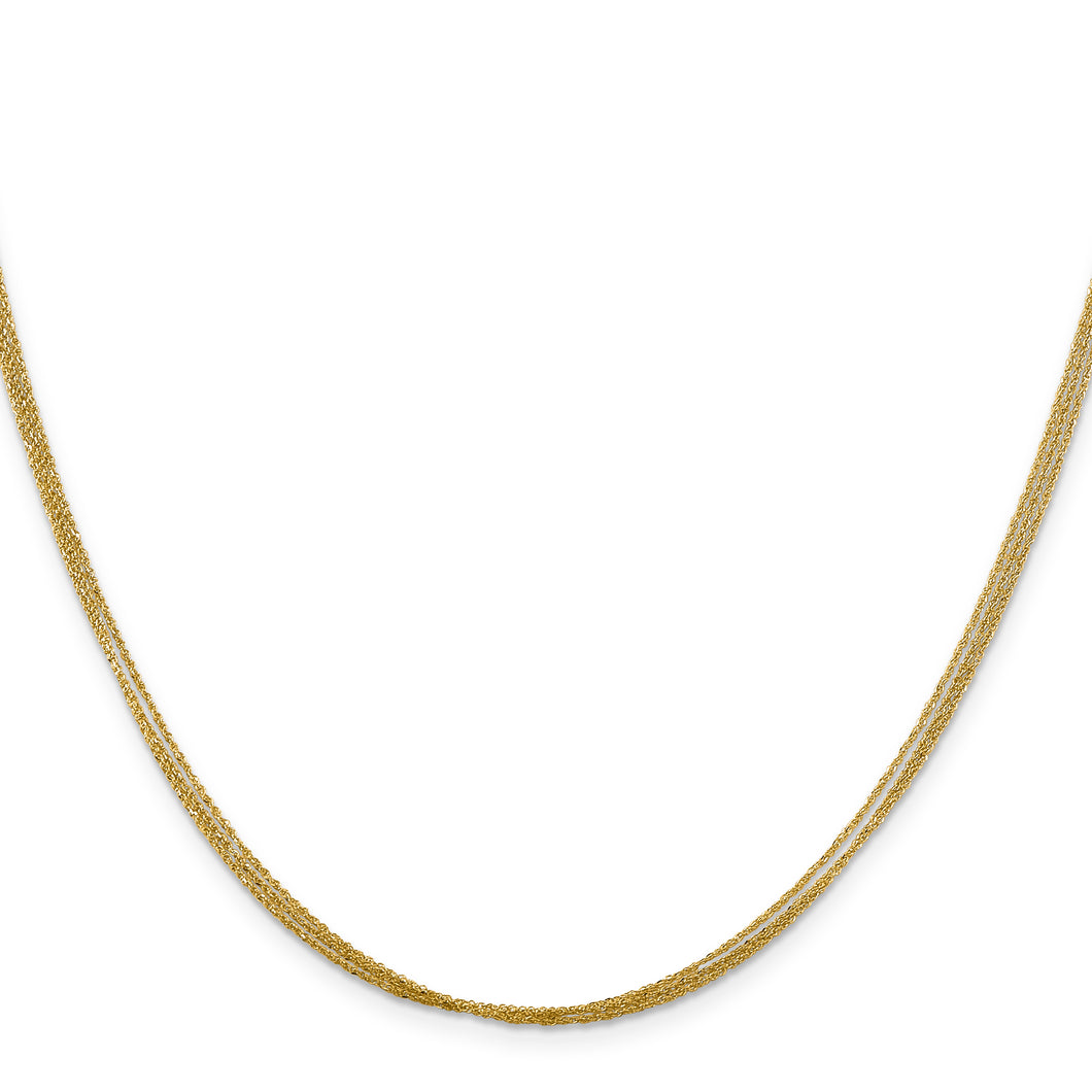 14k .75 mm Triple Strand Ropa Chain