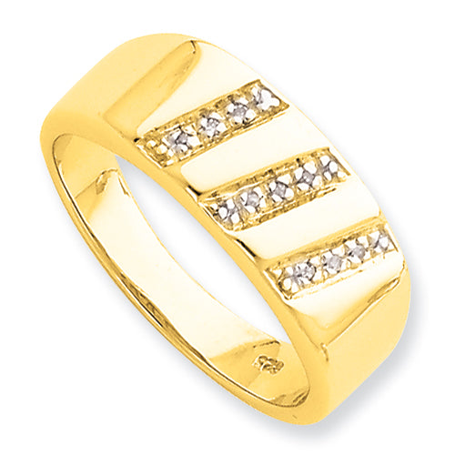 Sterling Silver gold plated (I2-I3)/ HI color Diamond Gent's Ring