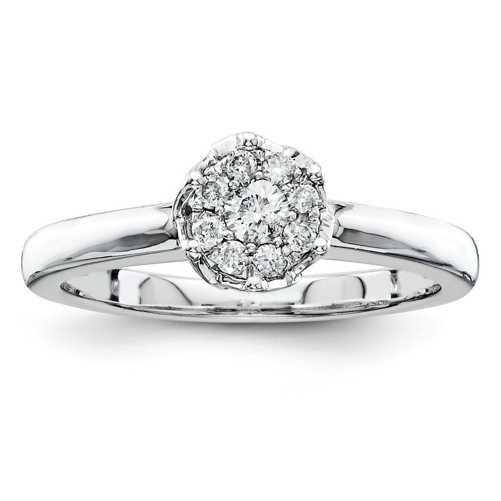 Sterling Silvadium Belle Amore Diamond Engagement Ring