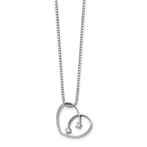 SS White Ice .02ct Diamond Heart Necklace
