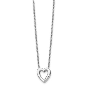 SS White Ice .02ct Diamond Heart Necklace