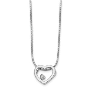 SS White Ice .01ct Diamond Heart Necklace