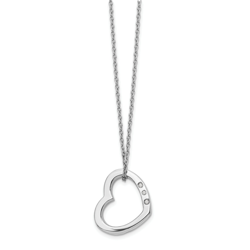 SS White Ice .03ct. Diamond Heart Necklace