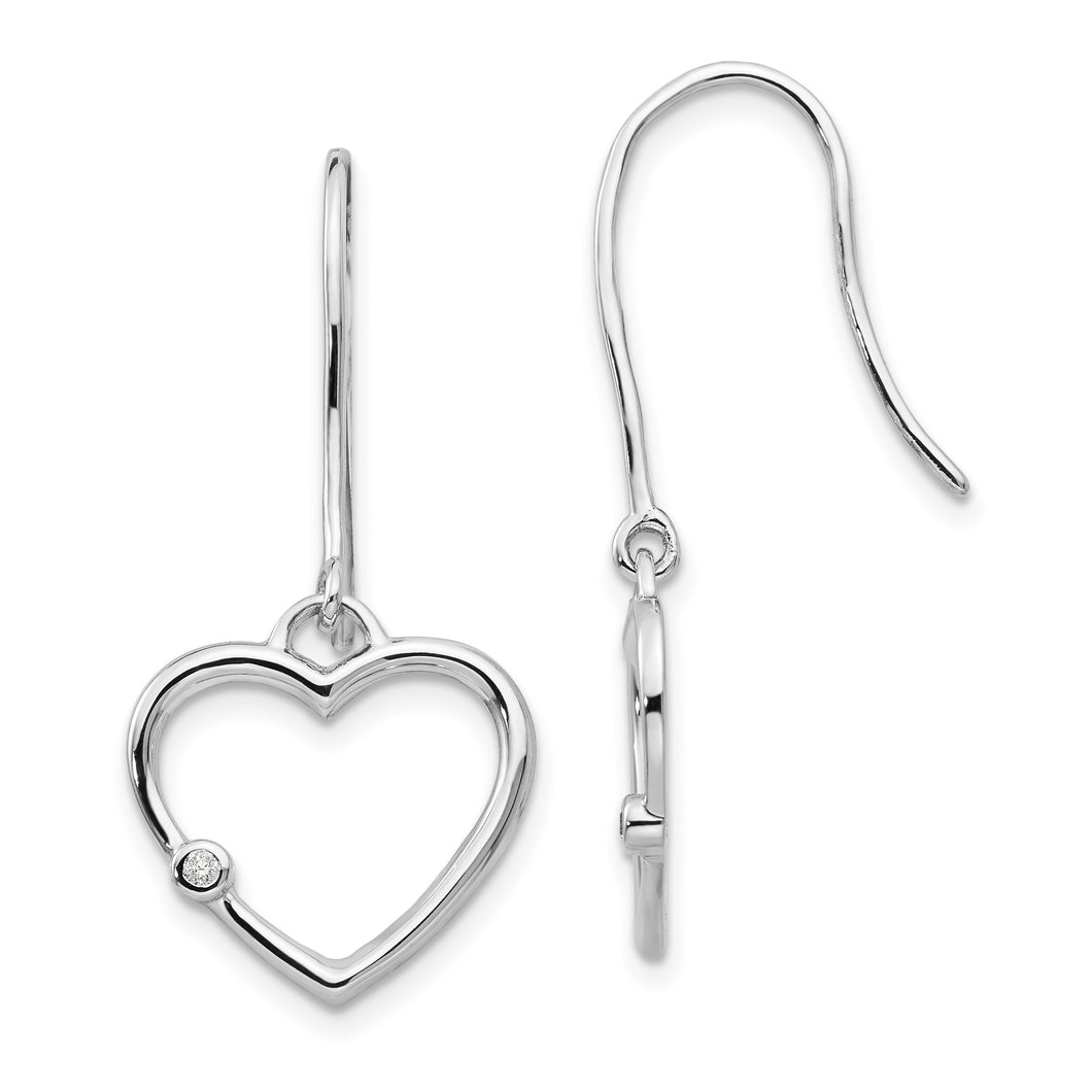 SS White Ice Diamond Heart Earrings