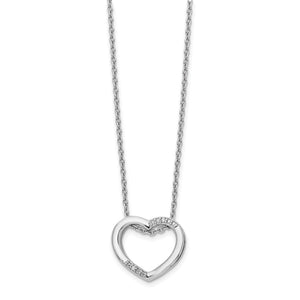 SS White Ice Diamond Heart Necklace