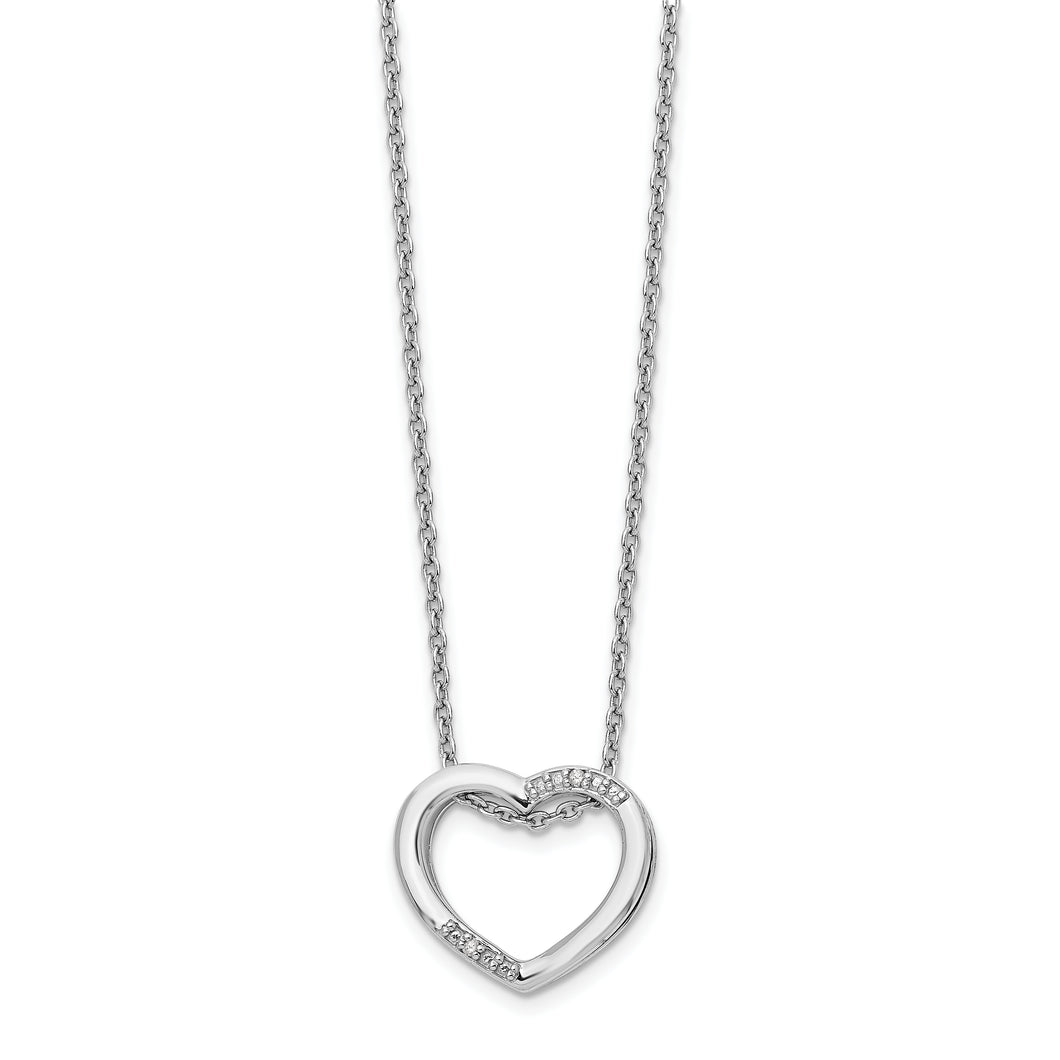 SS White Ice Diamond Heart Necklace