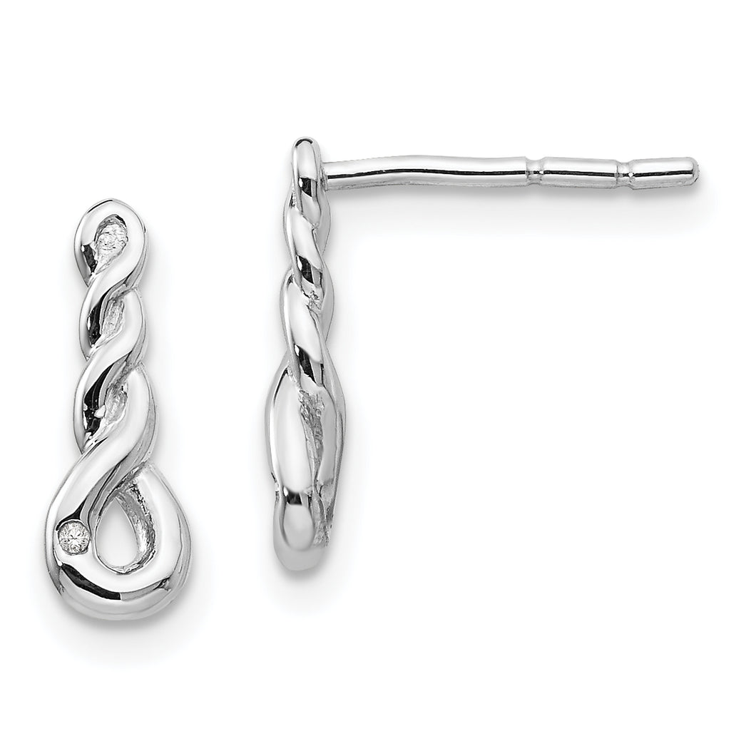 SS White Ice Twisted .01ct Diamond Post Earrings